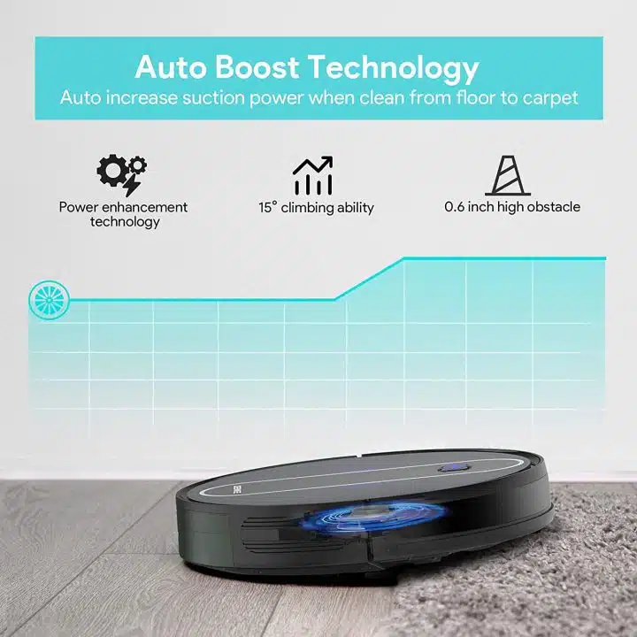 Deenkee DK600MAX Robot Vacuum Auto Boost Technollogy